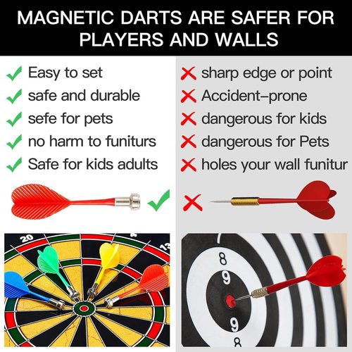 Hello Papaya Magnetic Dart Board - Fun Family Game with 12 Darts & 40 Foam Darts | Perfect Gift for Kids 3-12