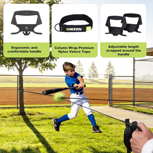Hikeen Baseball Batting Trainer - Hitting Practice Equipment with 20m Rope for All Ages