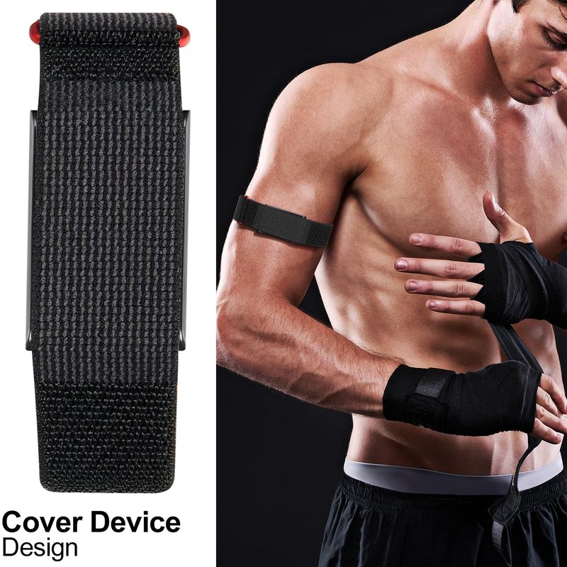 Oanux Sport Nylon Ankle/Arm/Wrist Band Compatible with Amazfit Helio，Hook & Loop Nylon with Cover Design Strap for Women Men