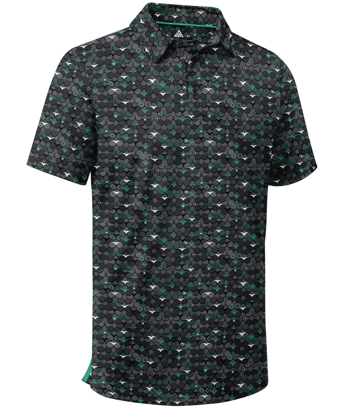 SWISSWELL Mens Golf Shirt Short Sleeve Funny Patterns Polo Shirts for Men Performance Collared Spring Athletic Tshirt Green XL