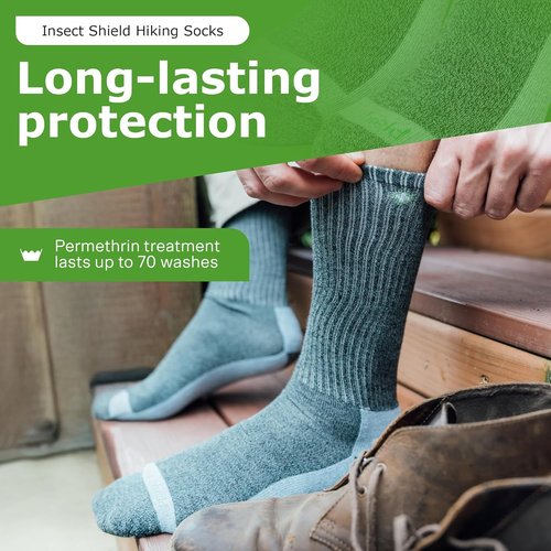 Insect Shield Midweight Hiking Socks - Permethrin Bug Repellent Protection for Men & Women