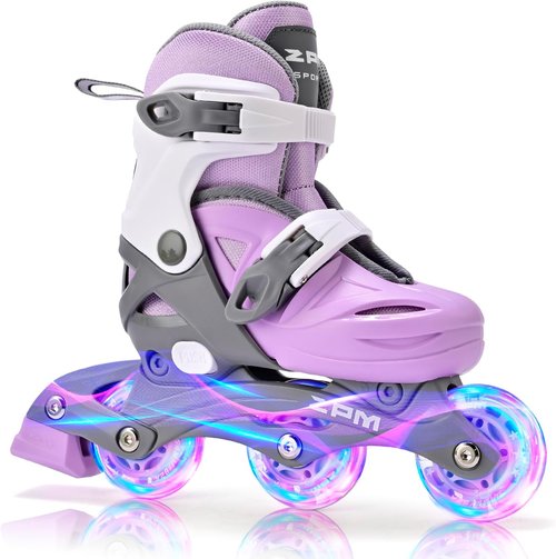 2PM SPORTS Inline Skates for Kids - Adjustable Light-Up Roller Skates for Ages 4-12