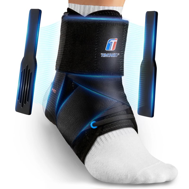 Quick Lace Up Ankle Brace for Women Men with 2 Removable Side Splints, Ankle Support Brace for Sprained Ankle, Achilles Tendonitis, Ankle Stabilizer for Basketball,Volleyball,Soccer,Tennis,M(12”-13”)