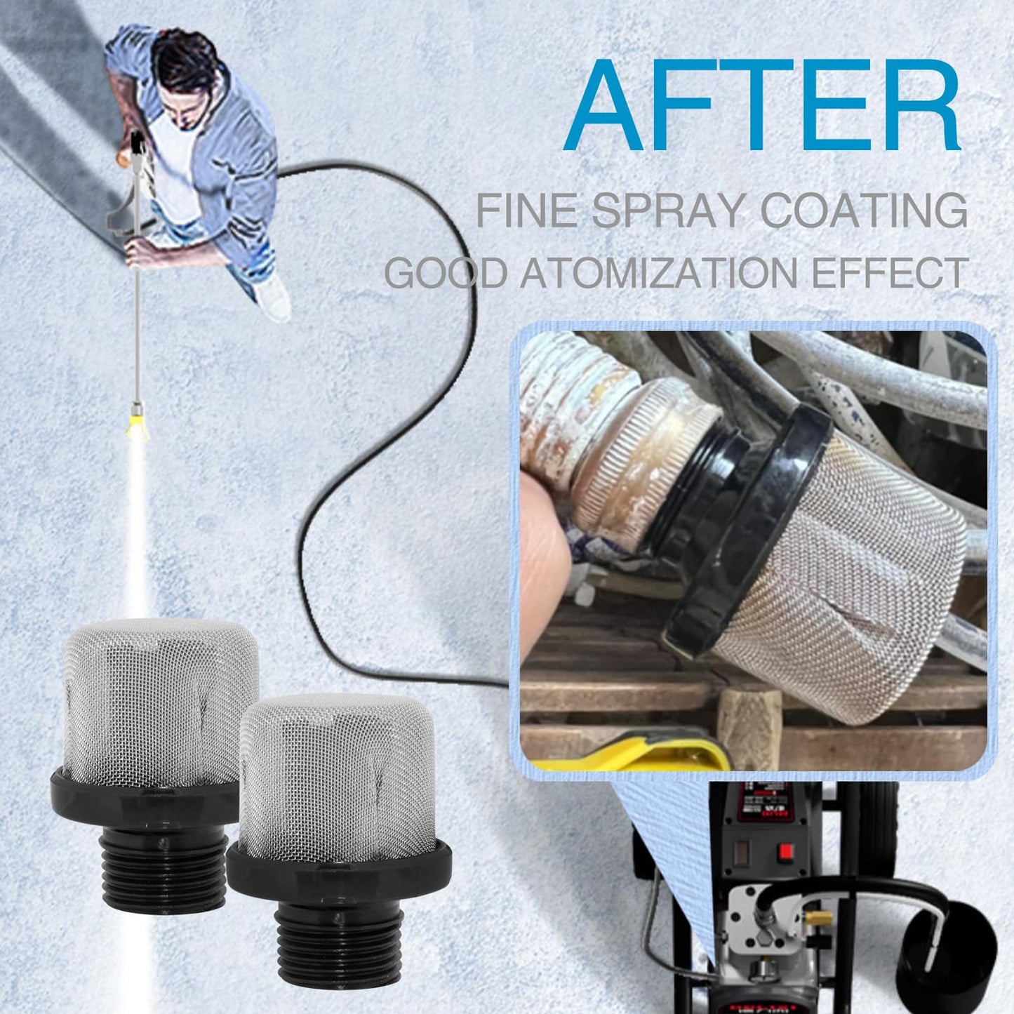 3/4 Inch Replacement Hose Inlet Strainer Filter Inlet Suction Strainer Mesh Filter Pumps, Paint Spray Guns (2 Pack)