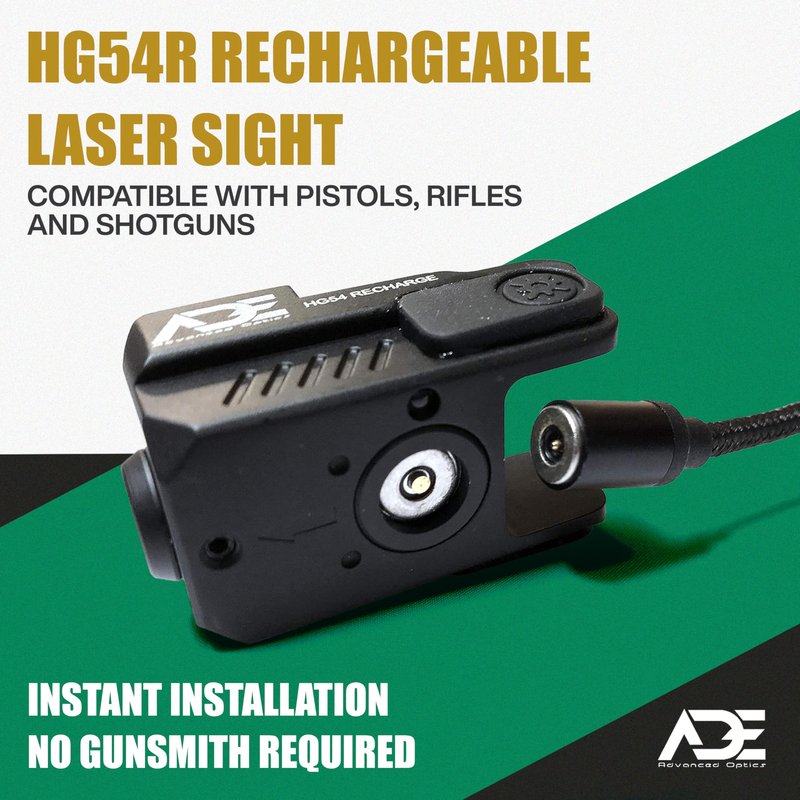Ade Advanced Optics HG54R Rechargeable Pistol Laser Light – Red LED Sight with Strobe Combo for Handgun – Fits Springfield Hellcat OSP/PRO, Sub Compact Micro 9mm Rail Mounted Tactical Laser Beam