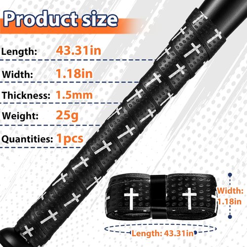 Baseball Bat Grip Tape - 1.5mm Precut, Full Adhesive, Non-Slip Softball Wrap | Durable Replacement