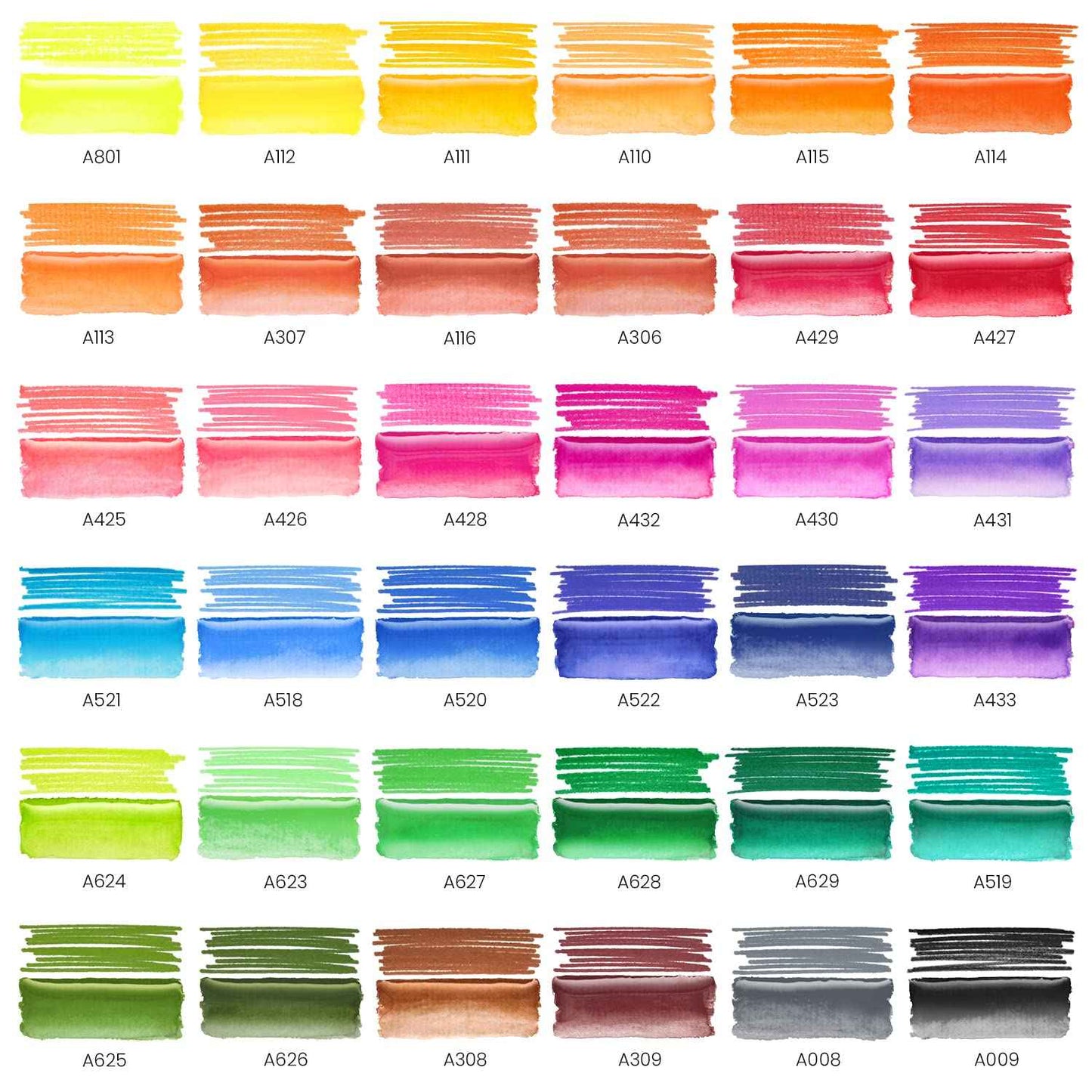 ARTEZA Watercolor Pens, 36 Dual-Tip Markers with Flexible Nylon Brush Tips, Classic Tones, Double Sided Markers with Water Brush