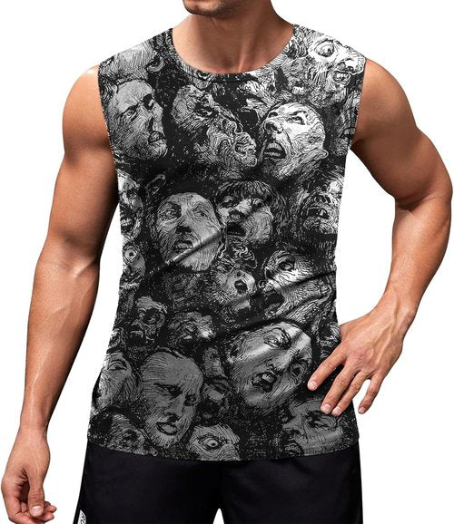 MARSVOVO Sleeveless Workout Shirts - Lightweight Breathable Tees for Men | Summer Casual Crewneck Tank Tops