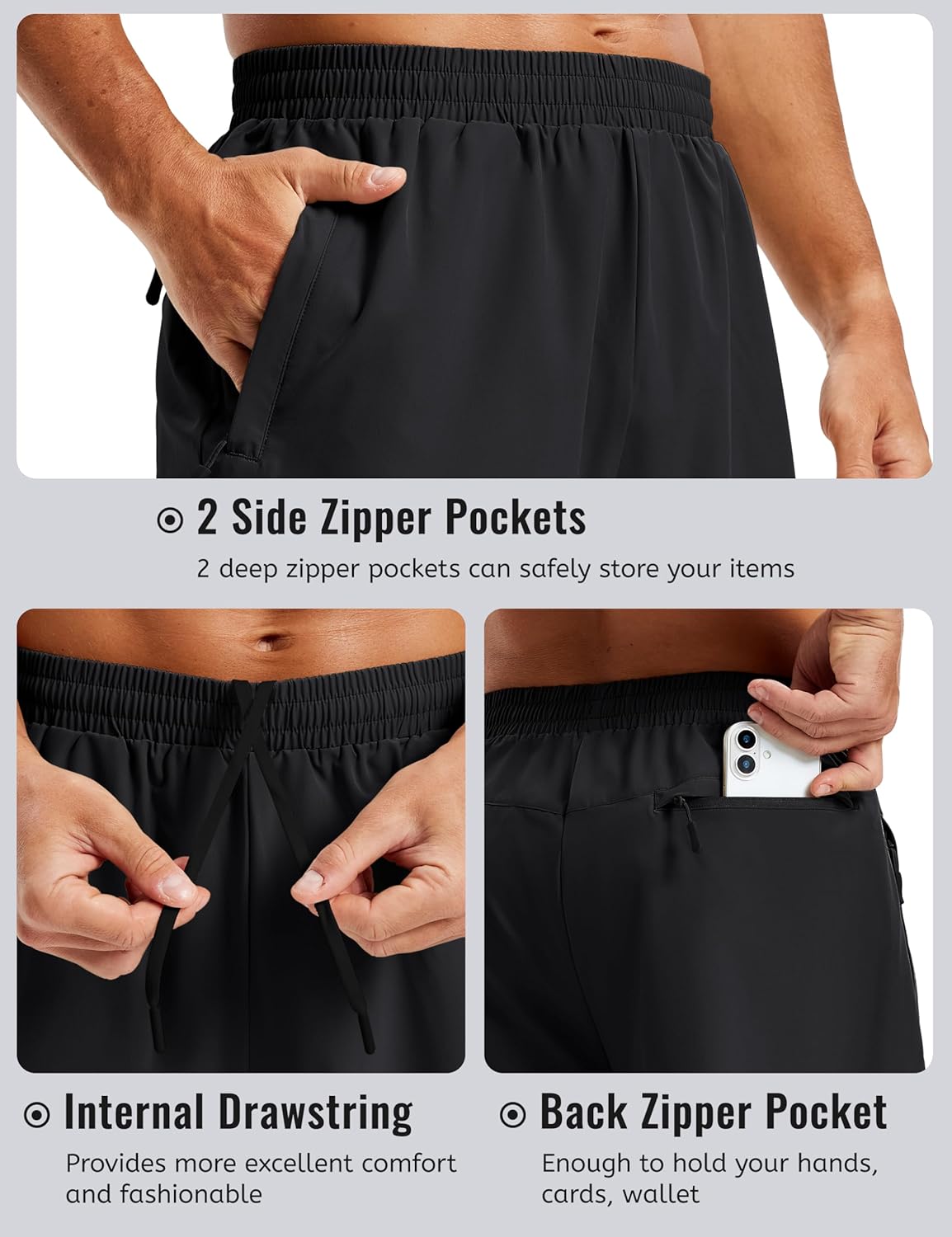 TACVASEN Men's Athletic Workout Shorts - Quick Dry 7" Gym Running Shorts with Zipper Pockets | Summer Casual Hiking
