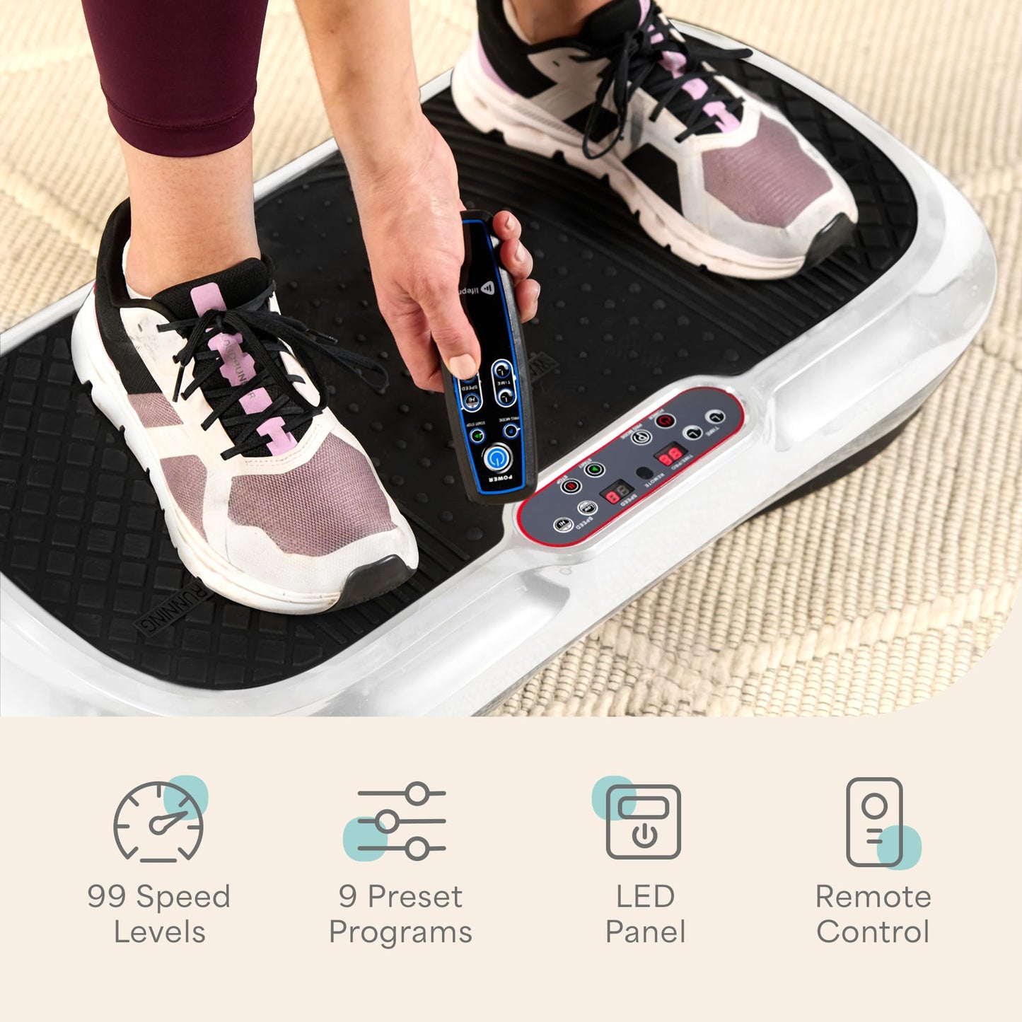 Lifepro Waver Vibration Plate Exercise Machine with 99 Speeds & 10 Presets
