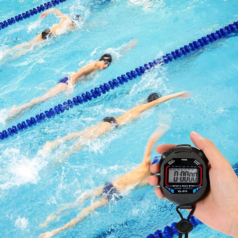 Stop Watch Waterproof Stopwatch Digital Handheld Multi-Function Professional Electronic Chronograph Sports Stopwatch Timer Stop Watch (Black 5)