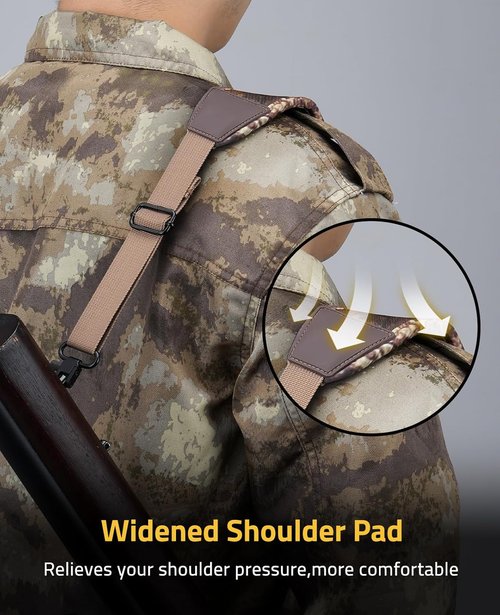 CVLIFE Two Point Rifle Sling - Wide Neoprene Padding, Metal Swivels, Adjustable Length for Outdoor Use