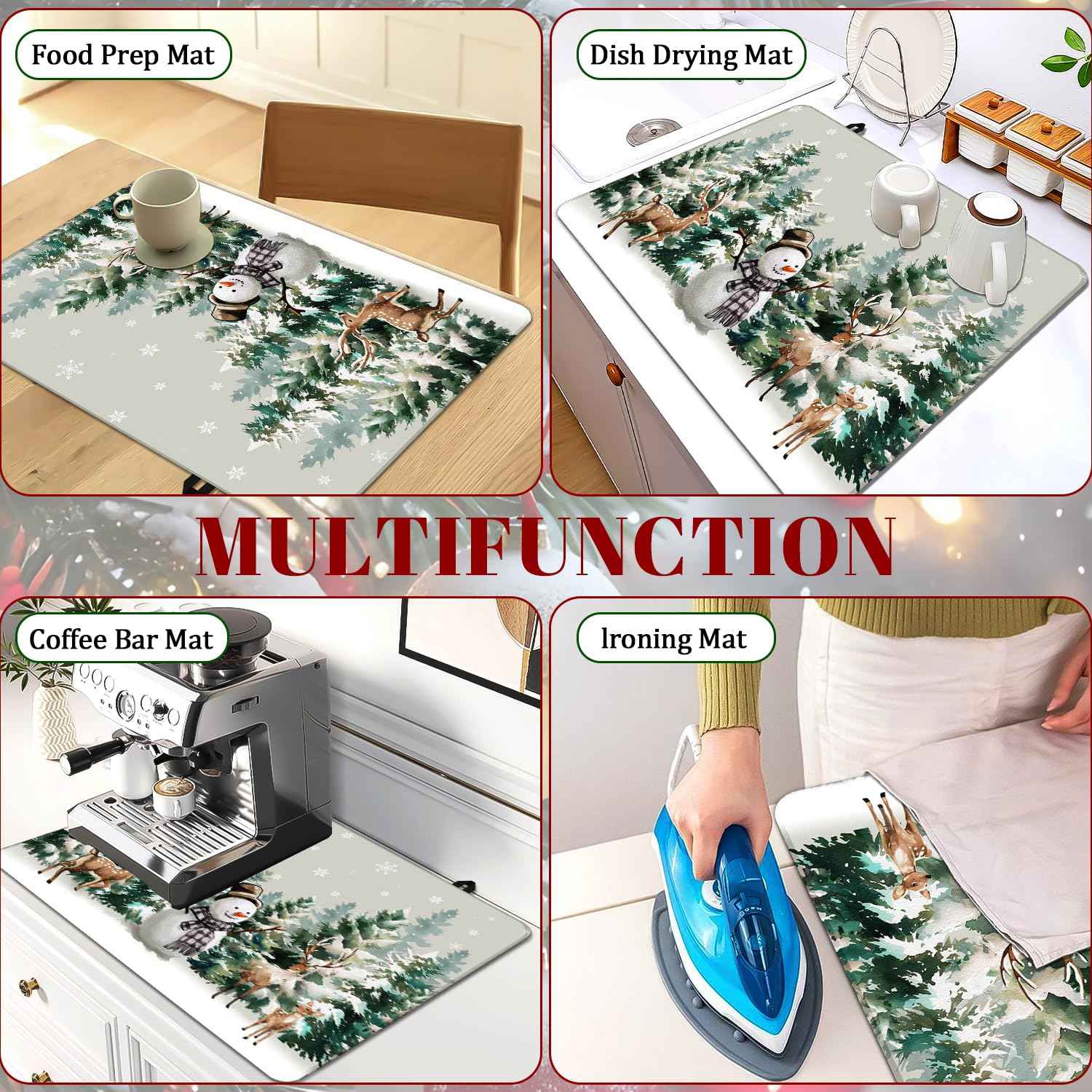 Stove Top Cover for Electric Stove 28 "x 20 ", Christmas Snowman Heat Resistant Glass Top Stove Cover Protector, Glass Cooktop Covers, Kitchen Flat Electric Stove Top Covers