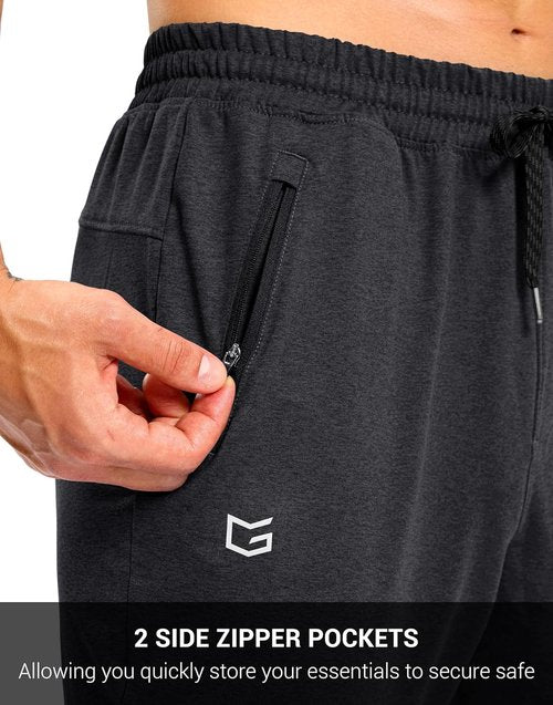 G Gradual Men's Joggers - Stretch Tapered Sweatpants with Zipper Pockets | Quick Dry Athletic Gym Pants