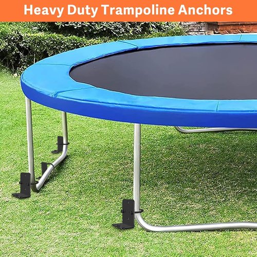 Eurmax USA Heavy-Duty Ground Anchors - Adjustable L-Shaped Tent Stakes for Sheds & Trampolines | Set of 4 (Black)