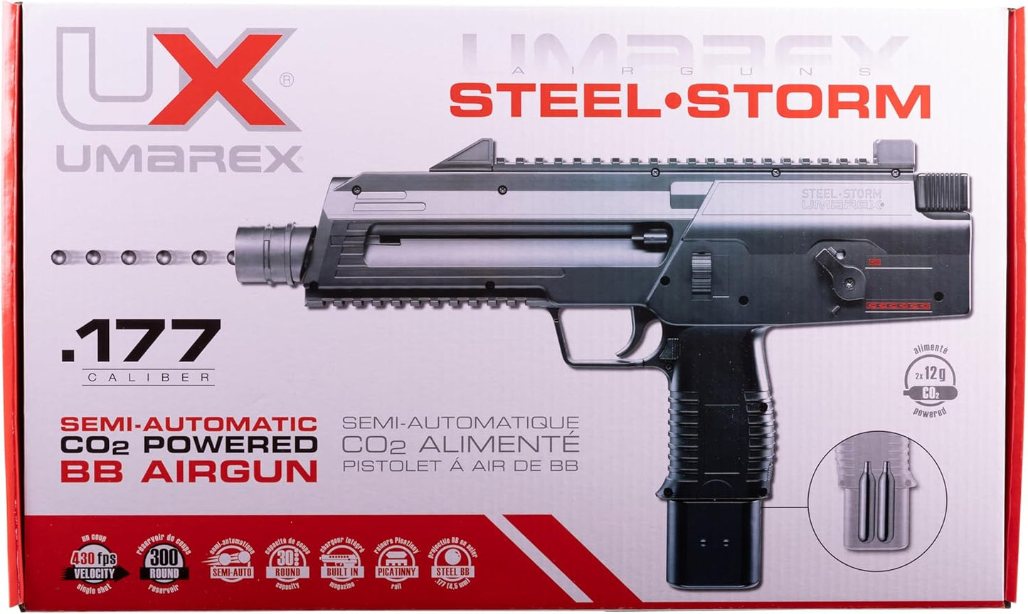 Umarex Steel-Storm .177 Caliber BB Gun Air Pistol - Sleek Black Design for Precision Shooting