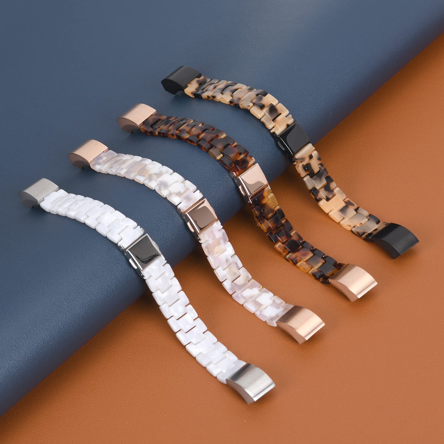 LAREDTREE Resin Watch Band Compatible with Fitbit Alta and Fitbit Alta HR Replacement Wristband for Women Men,Thin Light Resin Strap Bracele Waterproof for fitbit Alta accessories (Tortoise Stone)