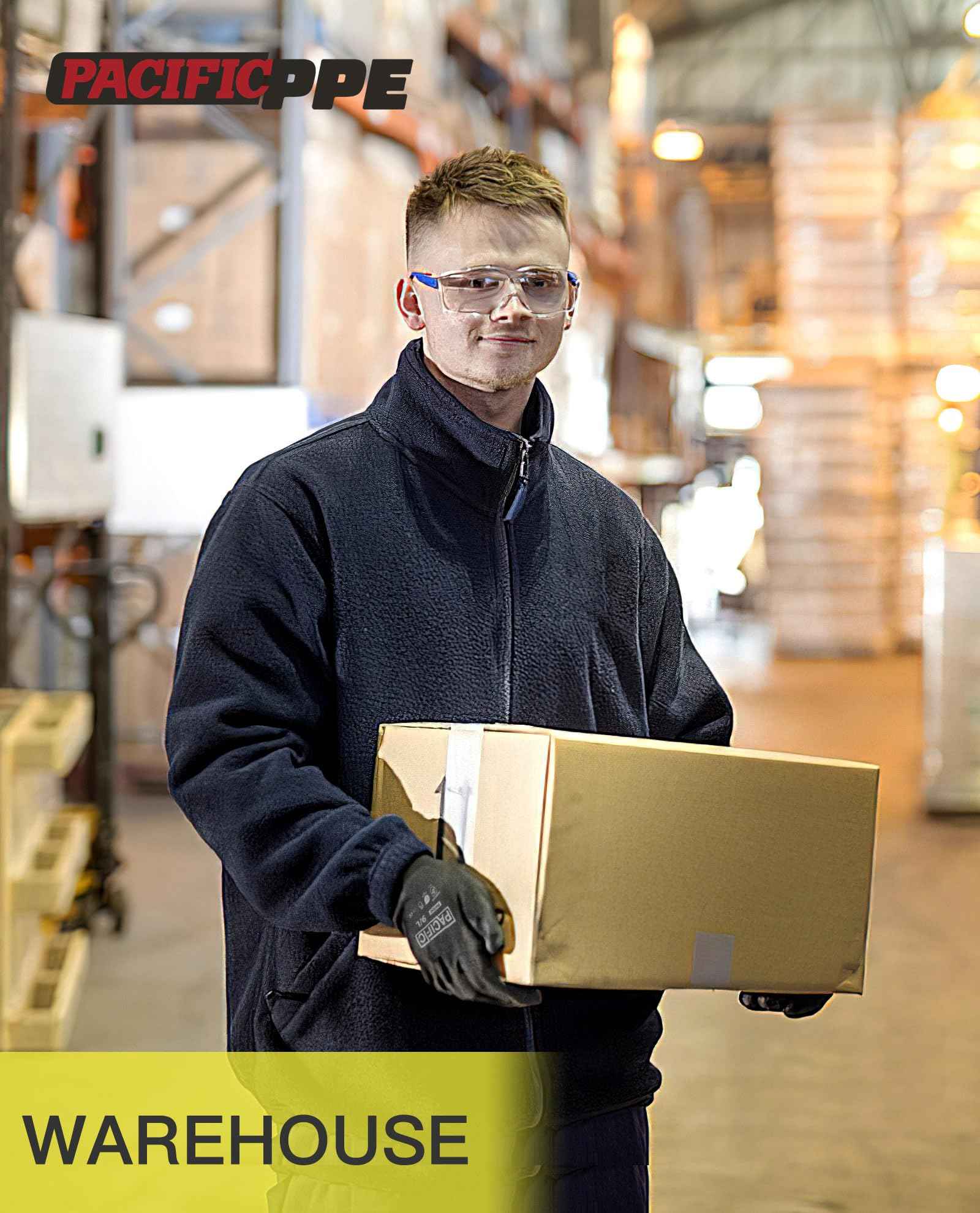 PACIFIC PPE 18 Pairs Work Gloves, PU Coated Seamless Knit Gloves, Touchscreen Safety Gloves with Grip, Ideal for General Duty Work, Men and Women, Black, XL