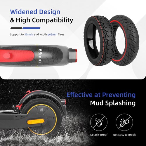 ulip Scooter Rear Fender Scooter Replacement Accessory with Tail Light with Brake Compatible with Segway Ninebot Max G30 G30D Scooter Gray Red