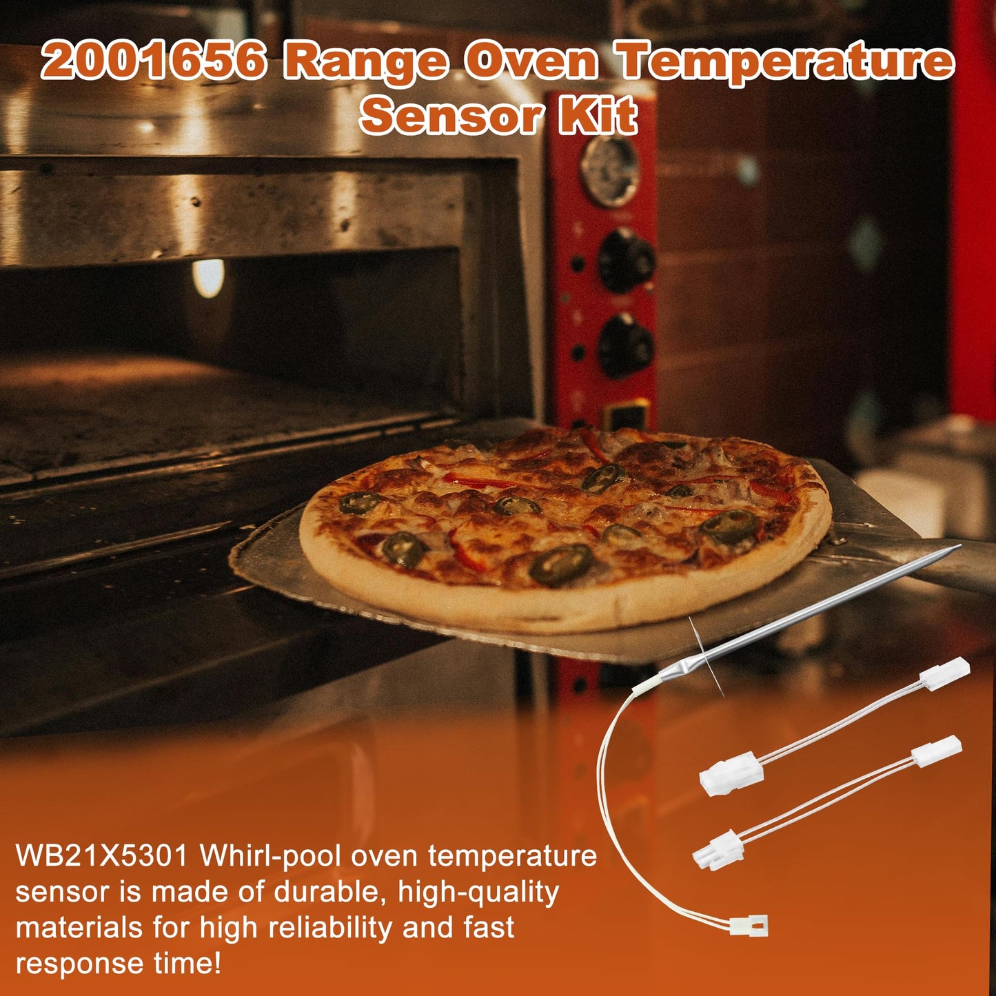 12001656 WB21X5301 Oven Temperature Sensor Replacement Compatible with Whirl-Pool Ken-More G-E Ovens Replaces AP4009009 74004943 PS1570174 12001554 12001656VP 7430P003-60（1 Pack） by TOMOON