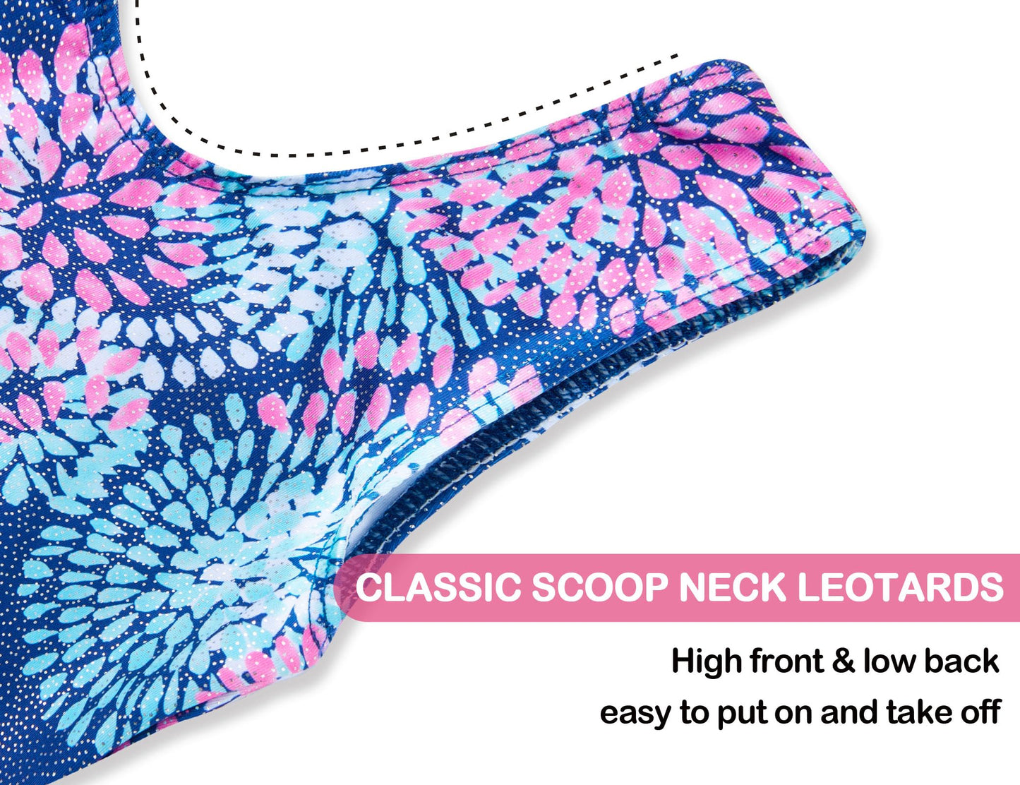 Domusgo Gymnastics Leotards for Girls 4t 5t Blue Pink Sparkly One Piece Tumbling Outfits