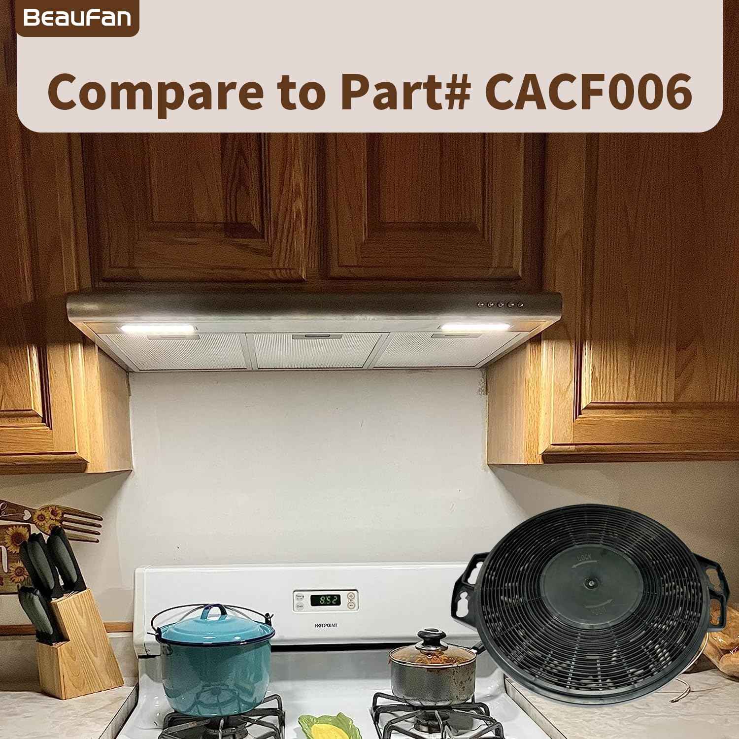 Beaufan 2 Pack CACF006 Charcoal Filters Replacement for CIARRA Range Hood Models CAS75918B, CAB75918B, CAS75918A, CAS75905, CAB75905