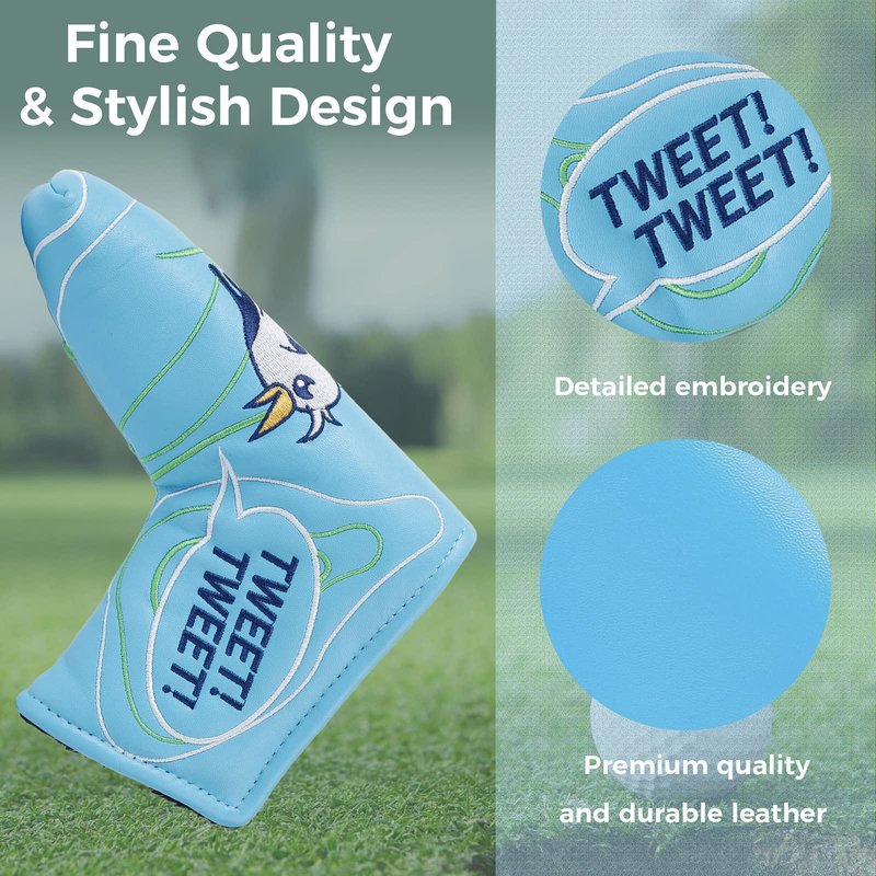 Studio Crafted Tweet Tweet Birdie Golf Blade Putter Head Covers Strong Magnetic Protective Putter Covers for Scotty Cameron Taylormade Odyssey Premium Golf Putter Headcover