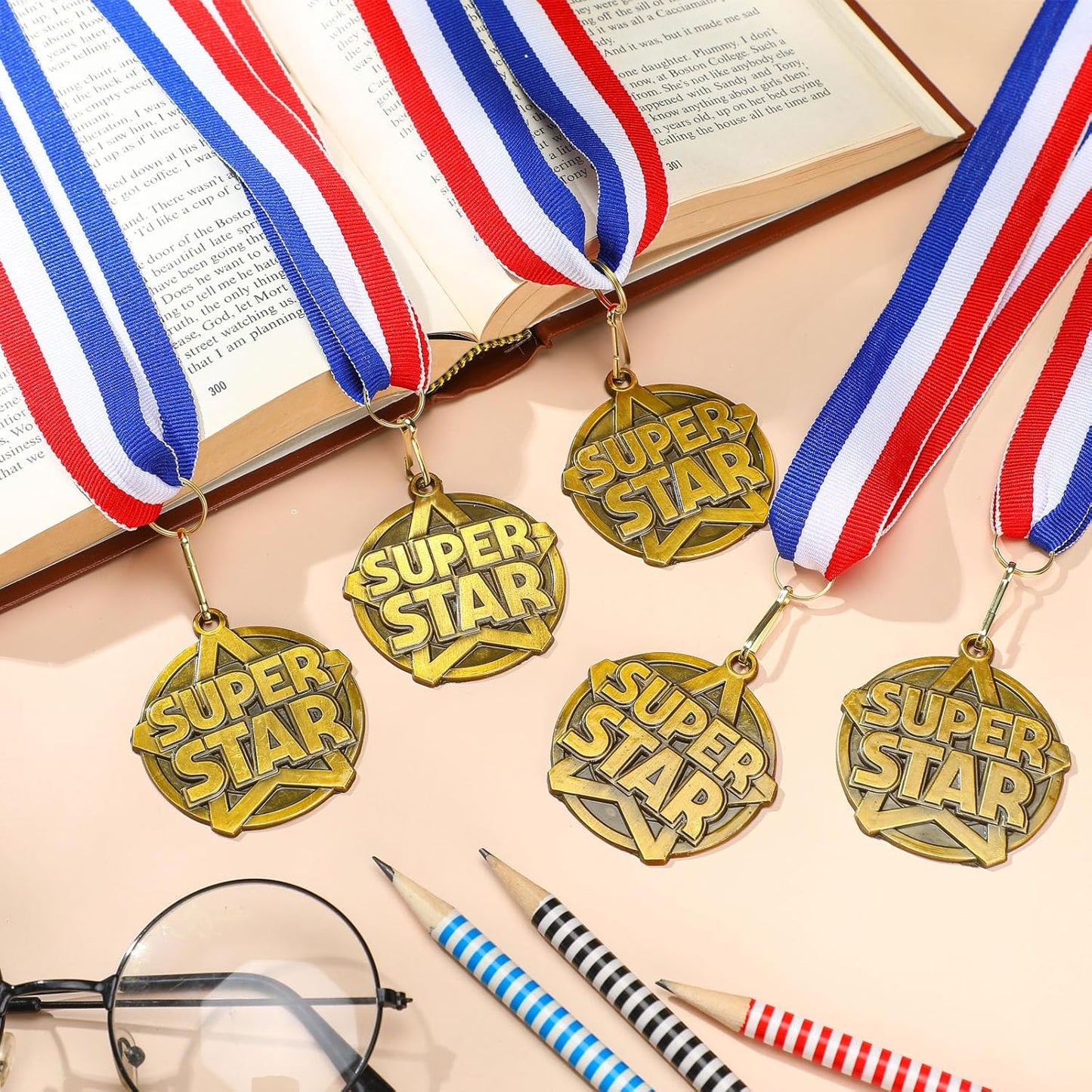 Quelay 30 Pcs Gold Award Medals - 2'' Winner Medals with Neck Ribbons for Competitions & Graduation
