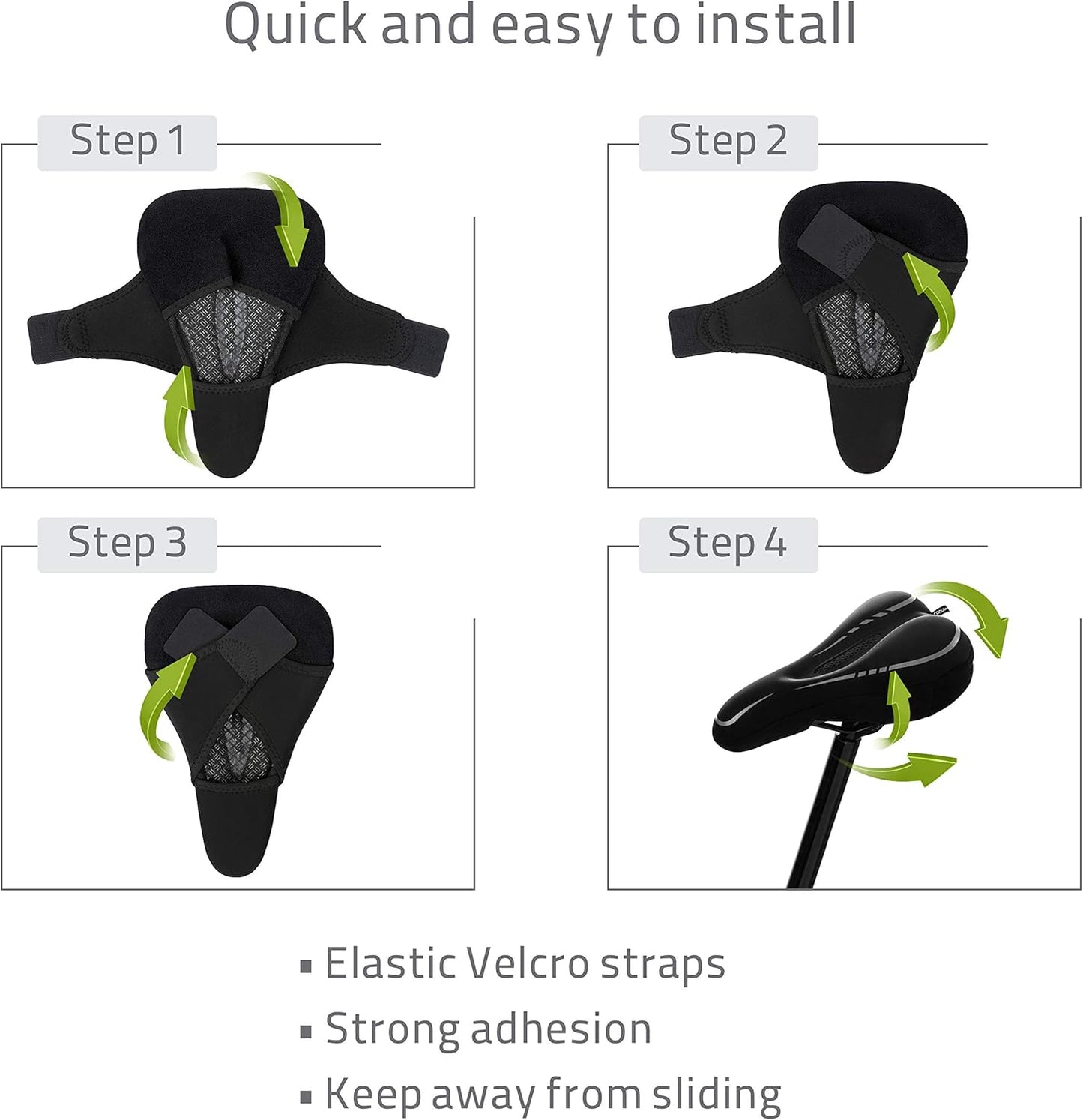 Skiennix Narrow Gel Bike Seat Cushion - Extra Soft Memory Foam & Gel Cover for Peloton, Stationary, & Road Bikes - Unisex