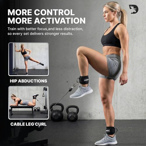DMoose Fitness Ankle Strap - Premium Padded Cuffs for Cable Machines | Ideal for Booty Workouts & Leg Exercises