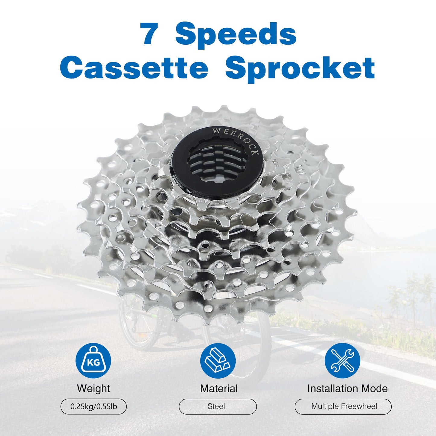 WEEROCK Bike Cassette Sprocket 7 Speeds 11-28T Bicycle Cassette for Mountain Bike MTB Cycling Replacement Part