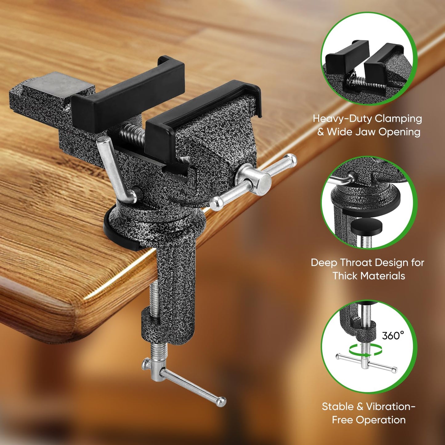 ZSGrowth Golf Grip Regripping Kit with Tapes & Solvent,Portable Table Vise Rubber Clamp for Golf Clubs Removal Tool,Golf Grip Replacement Kit