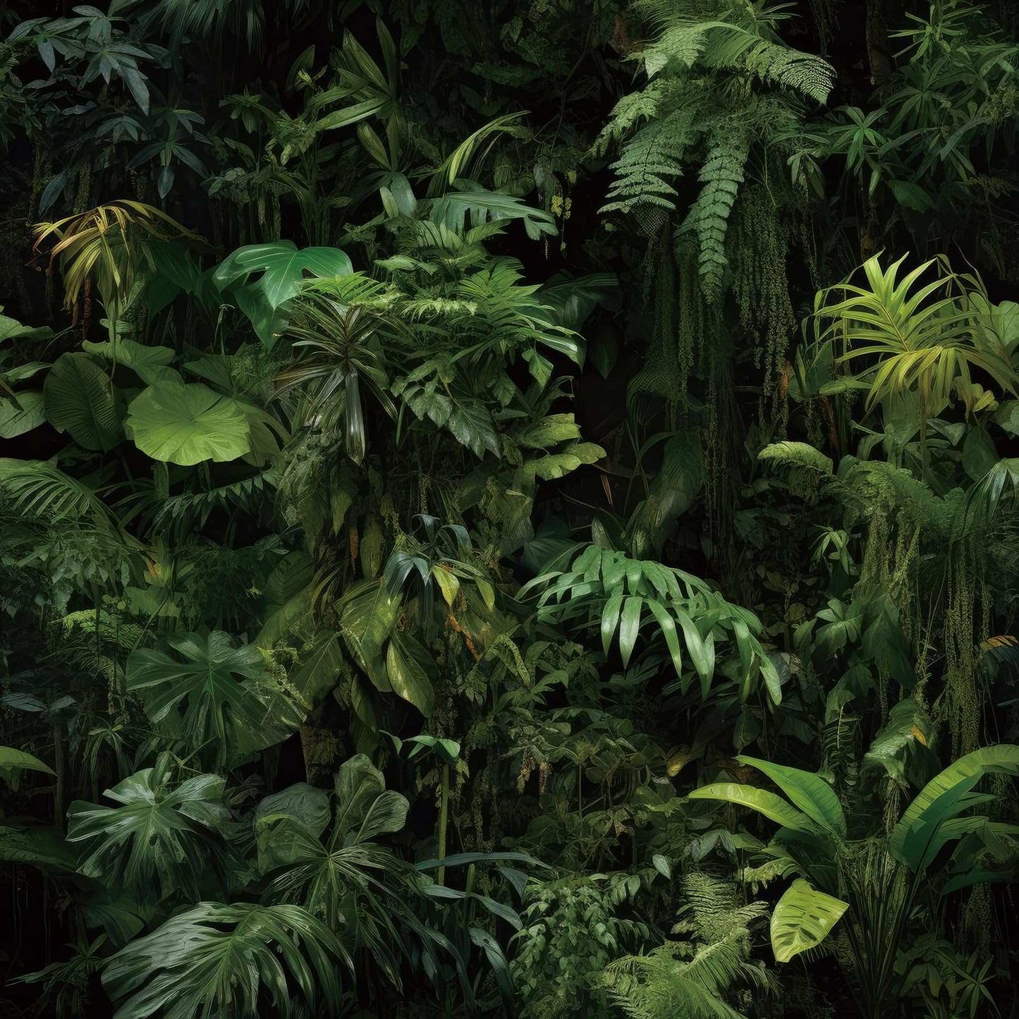 FunStick Dark Green Tropical Wallpaper Peel and Stick Jungle Leaf Wallpaper for Bedroom Bathroom Kids Room Removable Black Green Tropical Contact Paper for Wall Murals Cabinets Waterproof 17.5"x118"