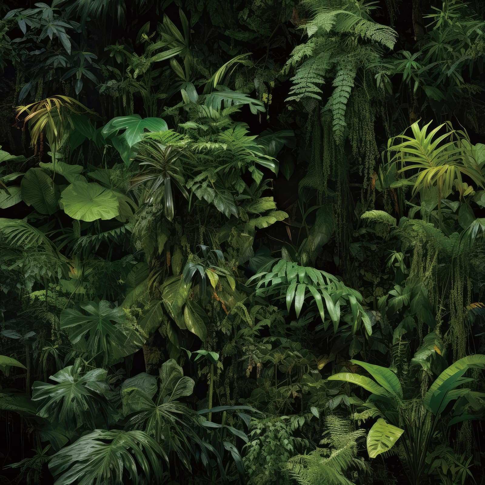 FunStick Dark Green Tropical Wallpaper Peel and Stick Jungle Leaf Wallpaper for Bedroom Bathroom Kids Room Removable Black Green Tropical Contact Paper for Wall Murals Cabinets Waterproof 17.5"x118"