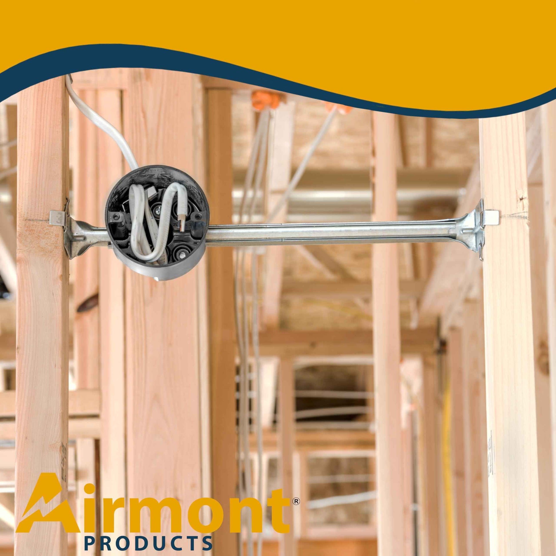 Round PVC Electrical Box with Adjustable Bar, for New Work, Bar Adjusts from 16 to 24 Inches, Grey Fixture Box, 20 Cubic Inch Capacity, Supports Up to 50 lbs., for Non-Metallic Sheathed Cable