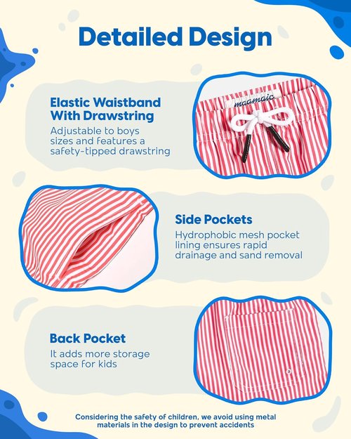 Maamgic Boys Swim Trunks - Stylish Toddler Bathing Suit for Little Boys | Comfortable & Quick-Dry
