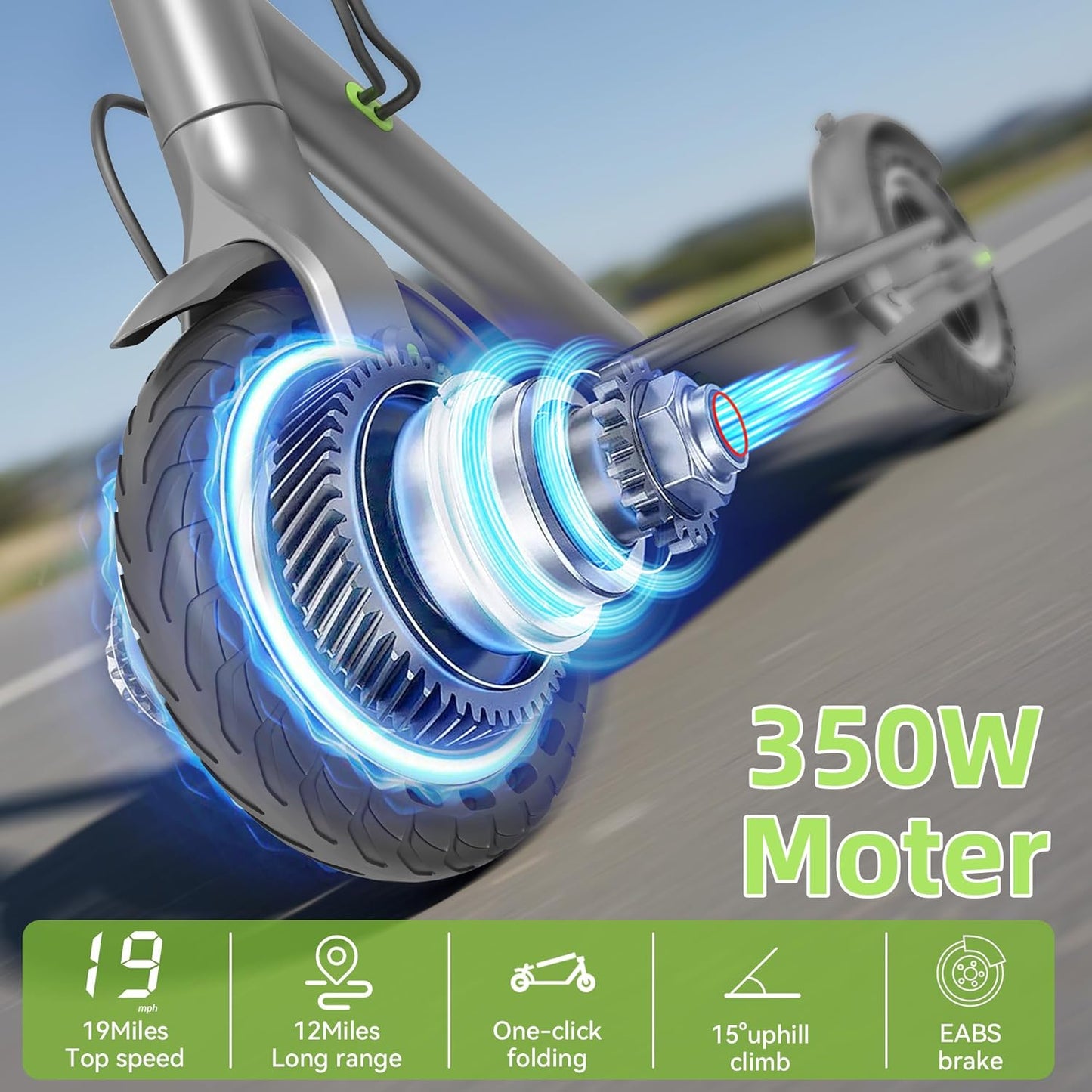 Roinside Electric Scooter - High-Performance Commuting Scooter with Solid Tires & Long Range Options
