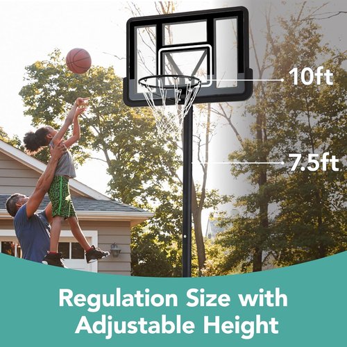 Best Choice Products 10ft Basketball Hoop - Height Adjustable Outdoor Goal with Shock Absorbent Rim & Wheels