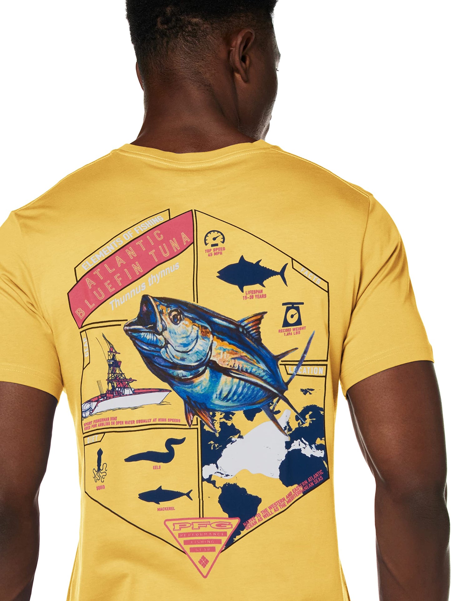 Columbia Apparel Men's PFG Graphic T-Shirt Shirt, Sunlit/Mantra, Large