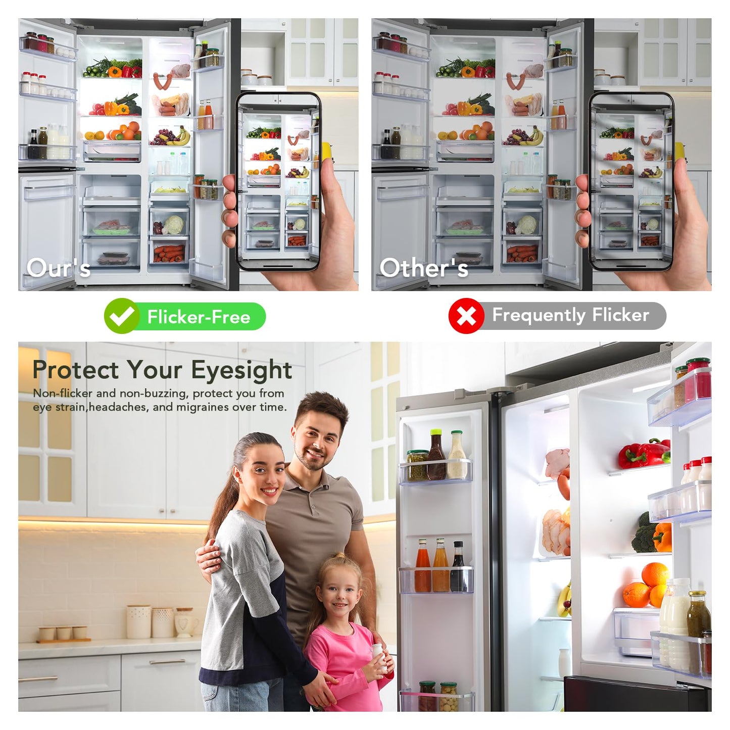 BUBO LED Refrigerator Light Bulb 40 Watt 120V, Fridge Light Bulb Daylight 5000K Waterproof, A15 Applicance Bulb for Freezer, E26 Medium Base, Non-Dimmable, 2 Pack