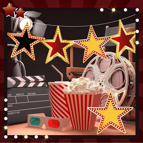 Geosar Movie Star Cardboard Cutouts - 48 Pcs Red Carpet Awards Night Decor | 11 Inch Size