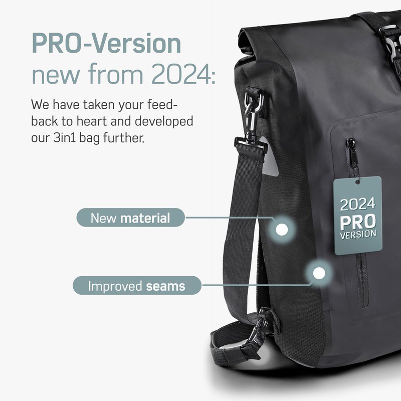 Borgen bike rack bag - 25 L - 100% waterproof - carrying handle and shoulder strap - rear panniers, panniers bike bags, pannier rack bag