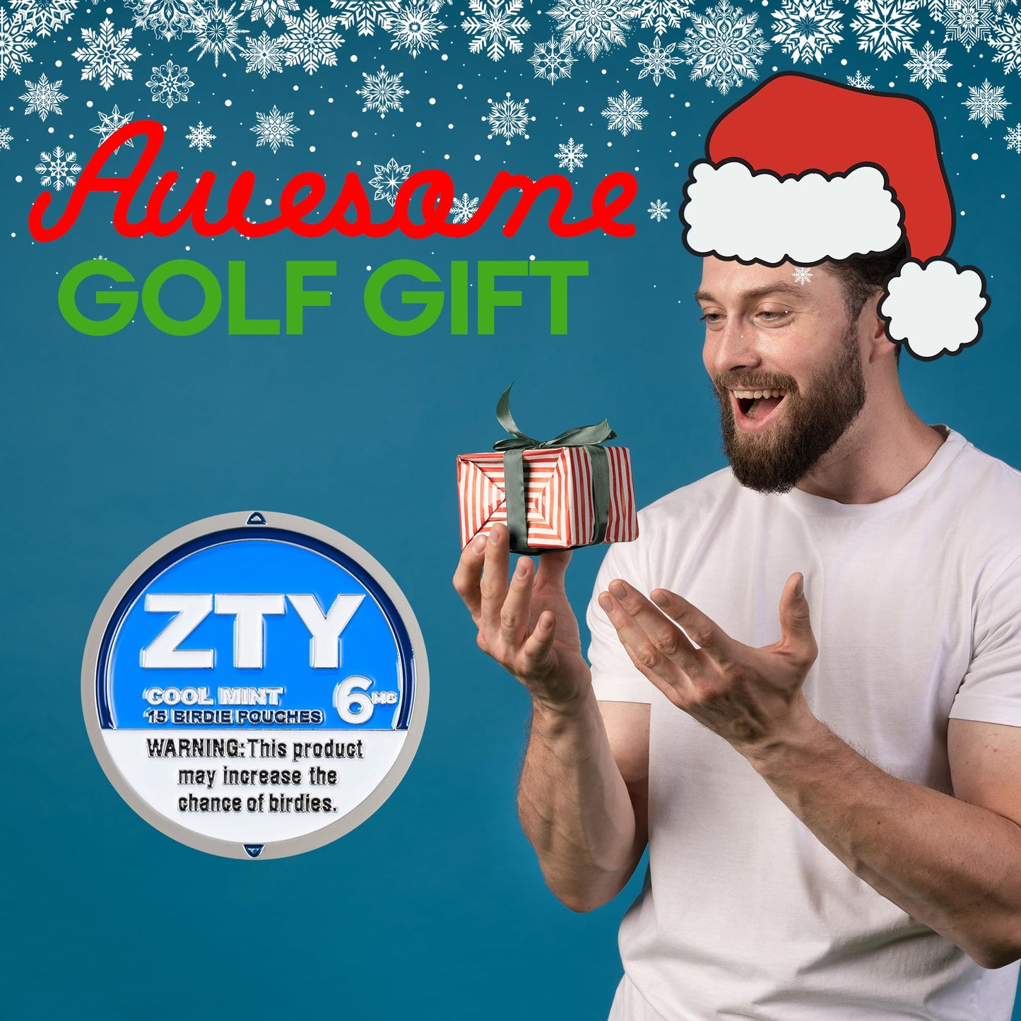 ZEETY Golf Ball Marker, Funny Golf Gifts Unique Golf Accessories for Men and Women Golfers (Blue)