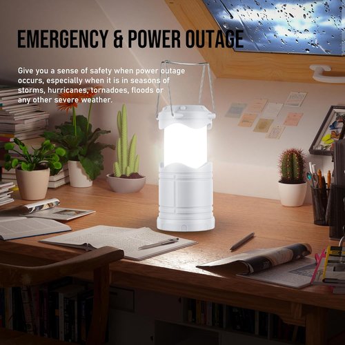 Lichamp LED Camping Lantern - 4 Pack Battery Powered Flashlights | Portable Collapsible Emergency Lights for Home & Outdoor Use