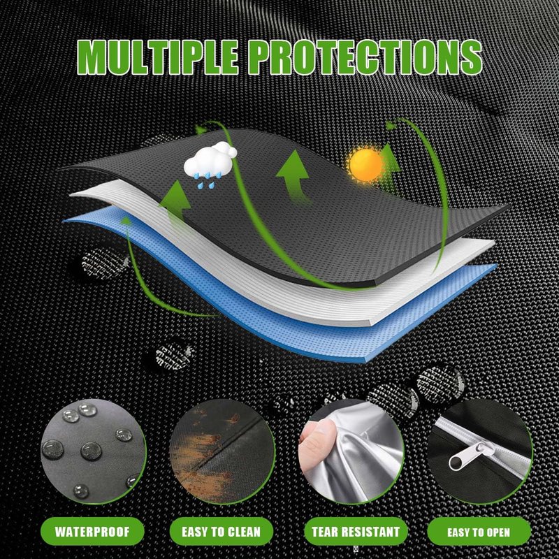 KISEER 4 Passenger 420D Waterproof Golf Cart Cover fits EZ GO Club Car Yamaha, Sunproof Dustproof (Black, 112 Inch)