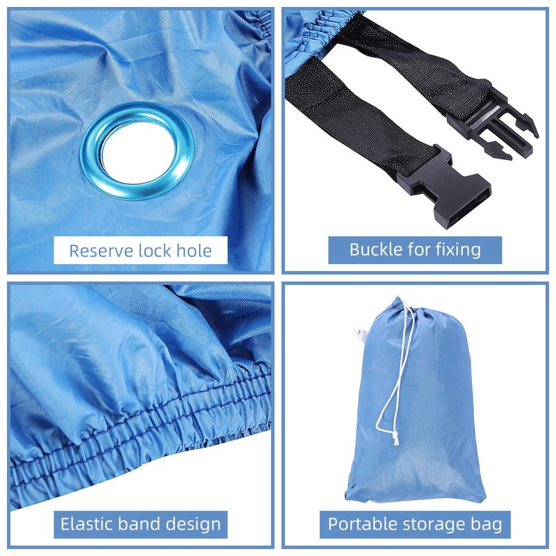 AkiiGer Adult Tricycle Cover Waterproof Outdoor, Bike Covers for 2 Bicycles, Sun Dust Wind Proof Bicycle Cover with Lock Hole, 90.6"L, Ripstop Material, Easy to Carry-Blue