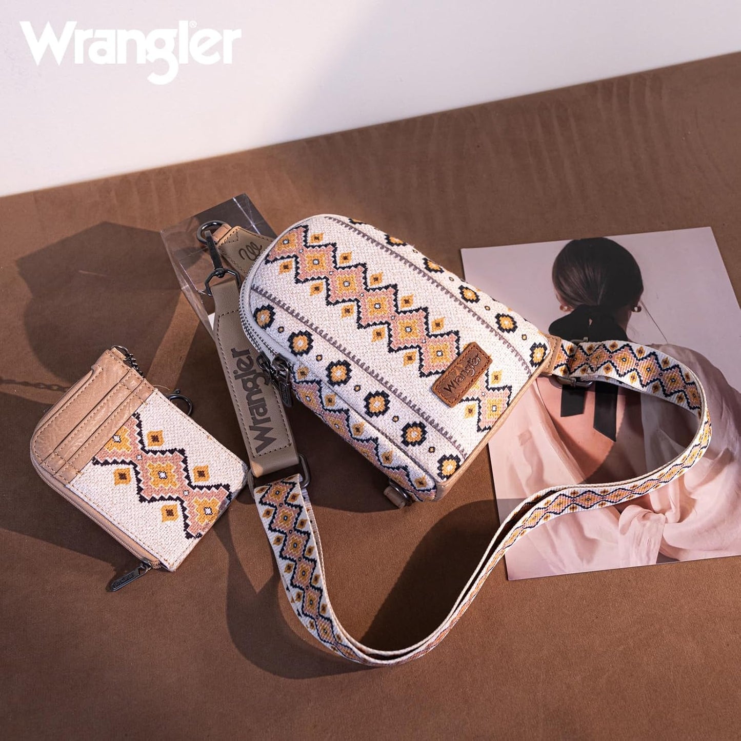 Wrangler Aztec Crossbody Sling Bag for Women - Stylish Wallet Set | Versatile & Functional