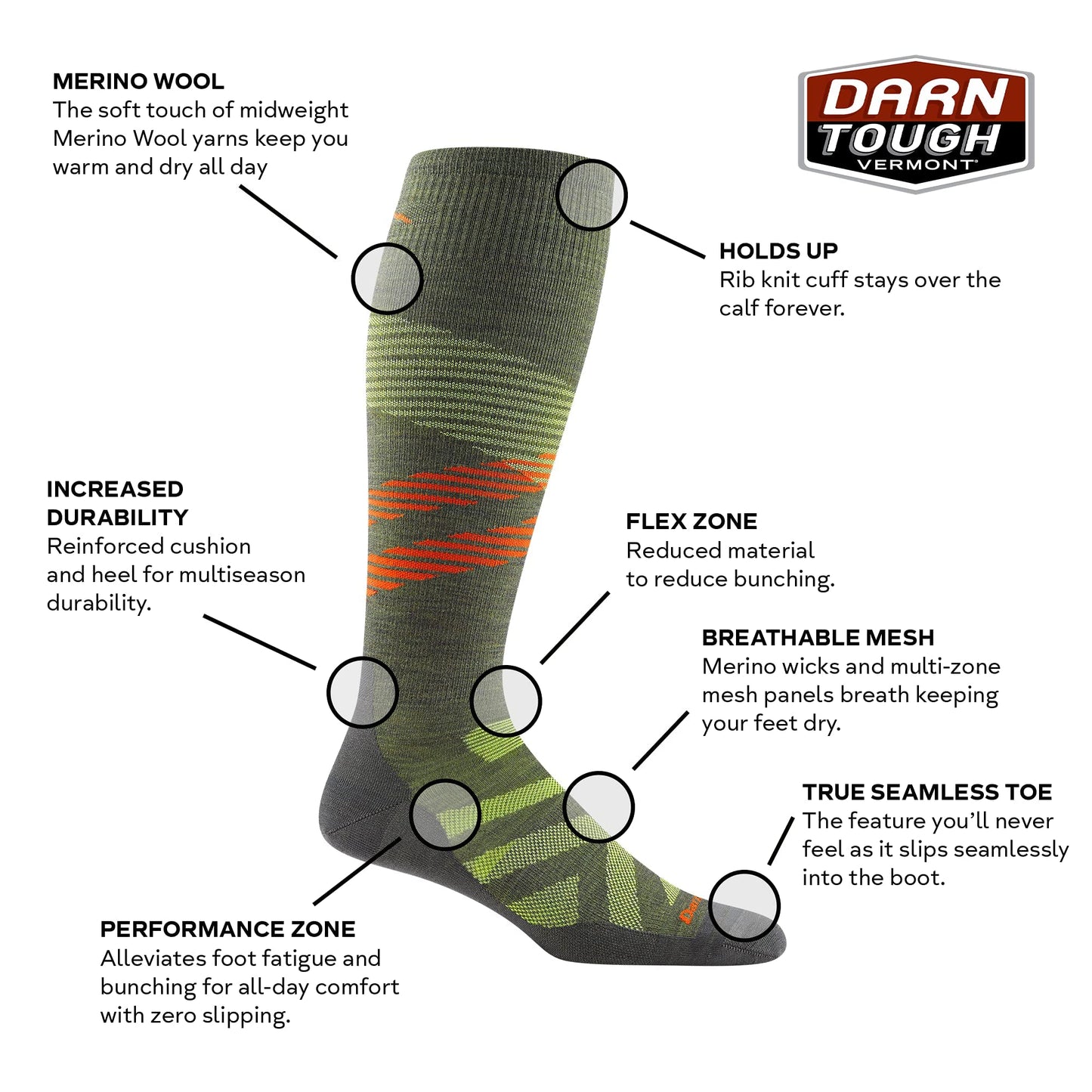 Darn Tough Vermont Pennant RFL OTC Ultra-Lightweight Socks Eclipse