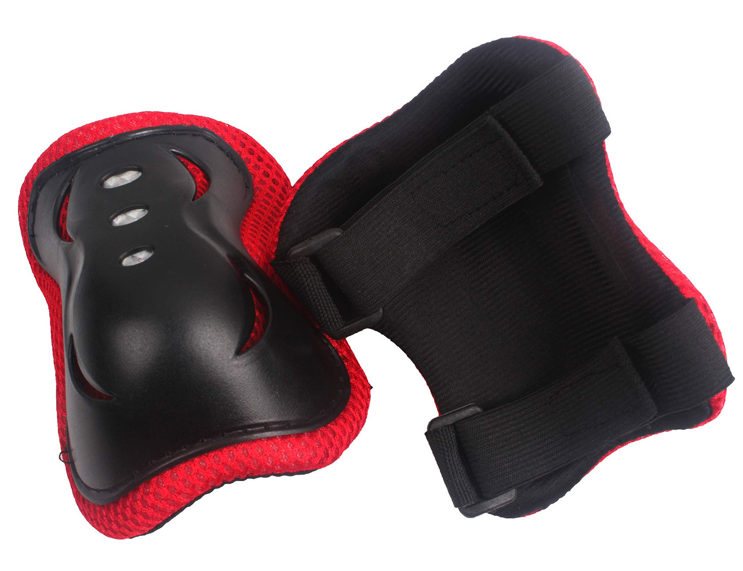 Adjustable Protective Helmet Kids Protective Gear Knee Elbow Pads Wrist Guard Outdoor Sports Safety Bike Scooters Skateboards (Red)