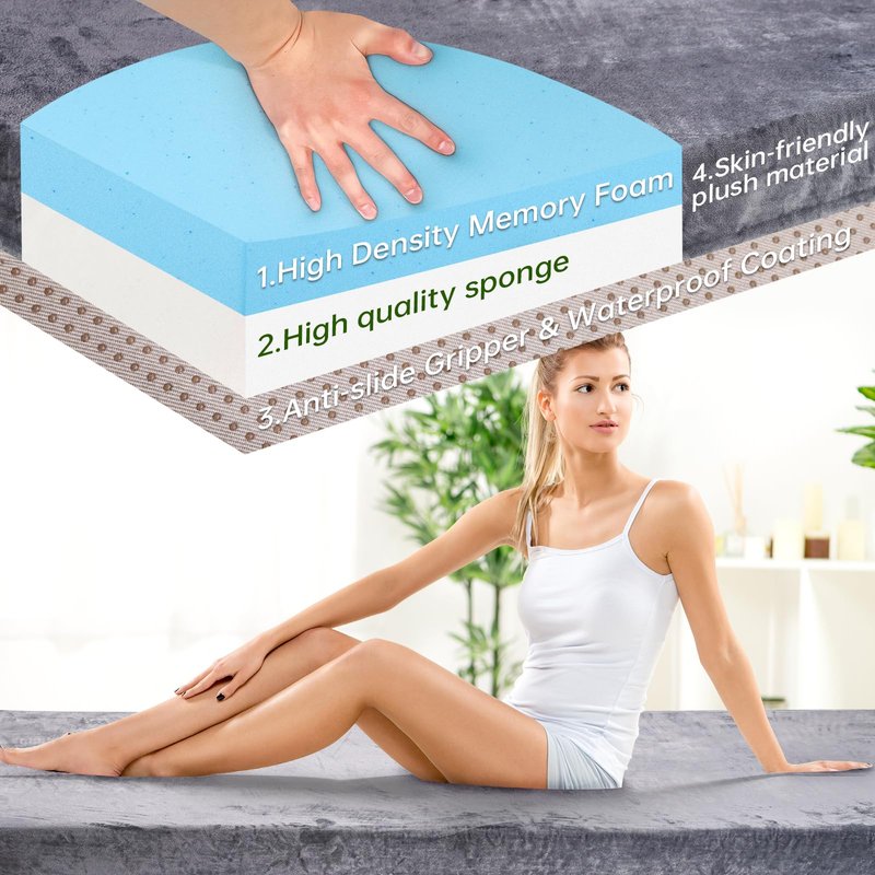 Memory Foam Camping Mattress pad,3 Inch Thick Floor Sleeping Mat Pad with Waterproof and Non-Slip Bottom, Portable Roll Up Mattress for Sleepover Guest,Tent SUV Cot Mattress Car Camping Foldable